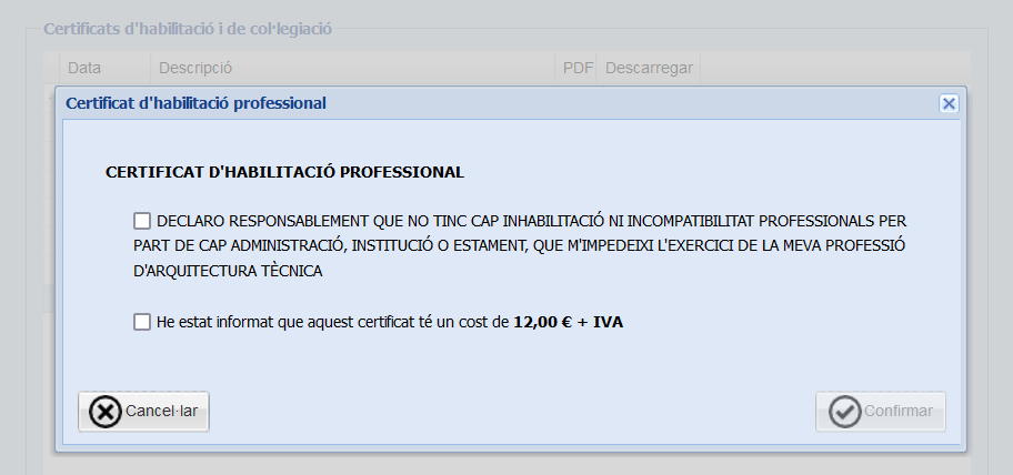 Declaració i cost